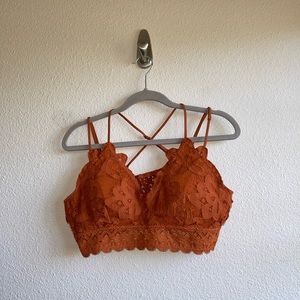 Cherish Burnt Orange Lace Bralette